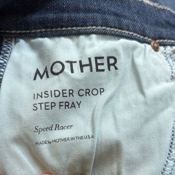 MOTHER Dark Blue Flare Jeans with Red Accents - Picture 4 of 13